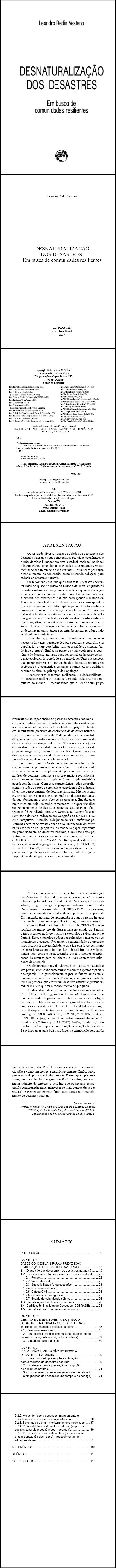 DESNATURALIZAÇÃO DOS DESASTRES:<BR> em busca de comunidades resilientes